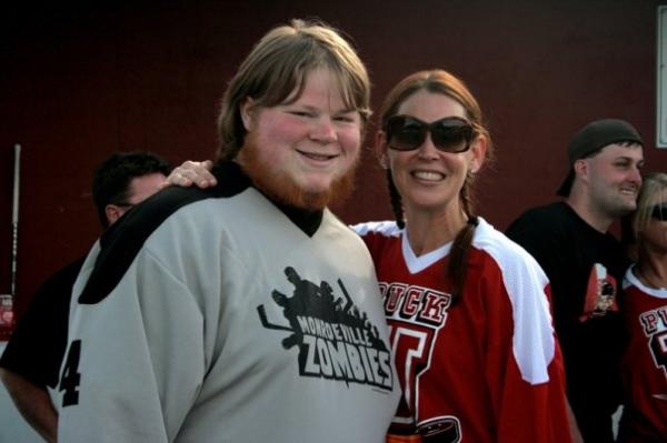 Jen Schwalbach Smith (J&SBSB, Clerks II) and I at the Kevin Smith Street Hockey Tournament in Canada